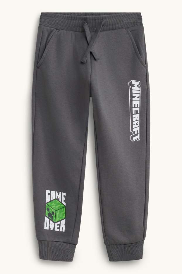 Bambini - Minecraft - set - felpa e pantaloni sportivi - 2 pezzi - antracite