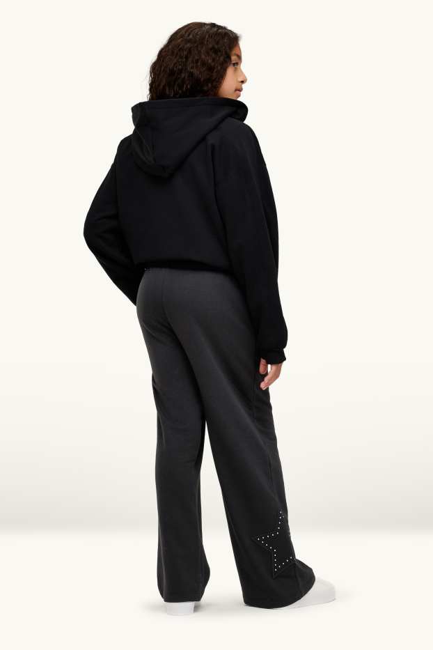 Kinderen: meisjes - Ster - joggingbroek - zwart