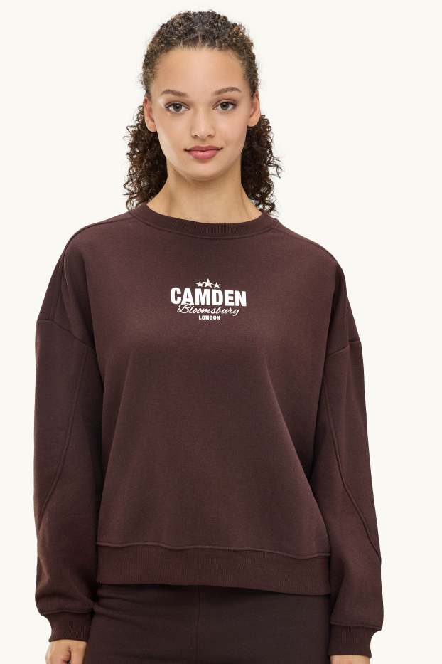 Dames - Oversized sweatshirt - donkerbruin