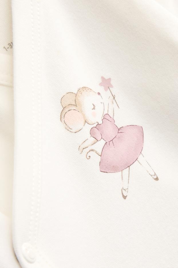 Baby Girls - Multipack of 3 - little mouse - wrapover baby bodysuit - cremewhite