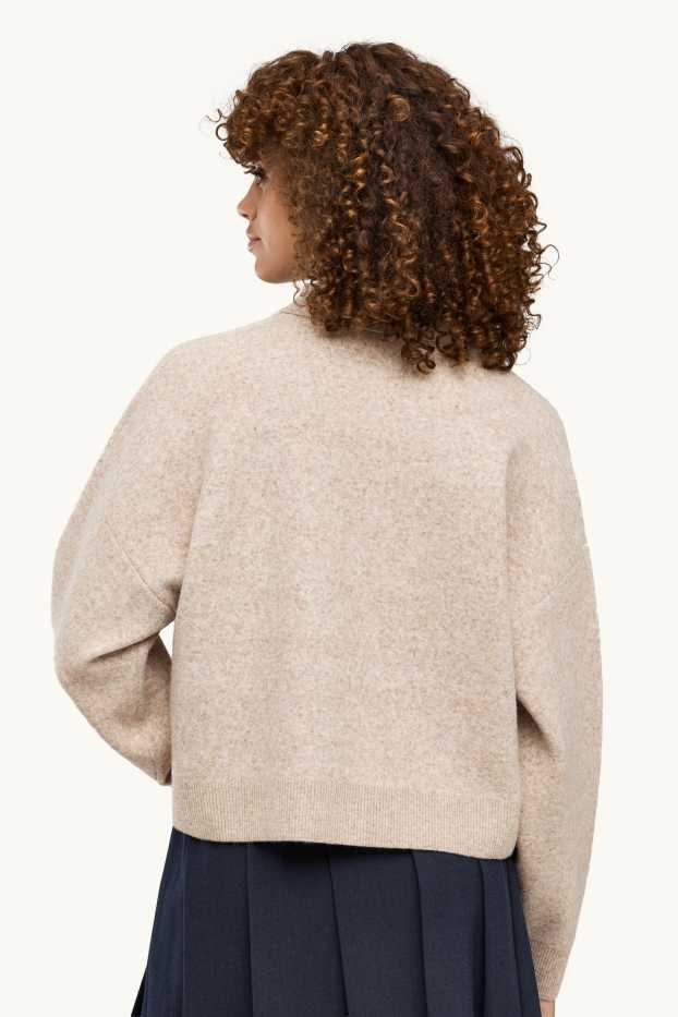 Damen - Pullover - hellbeige
