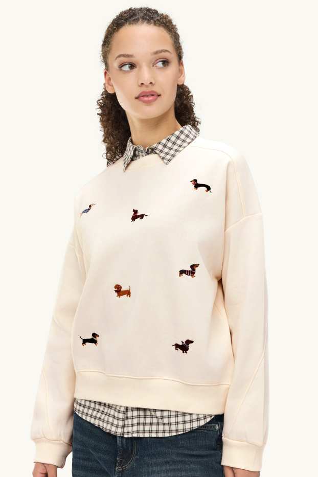 Dona - Dessuadora oversized - crema