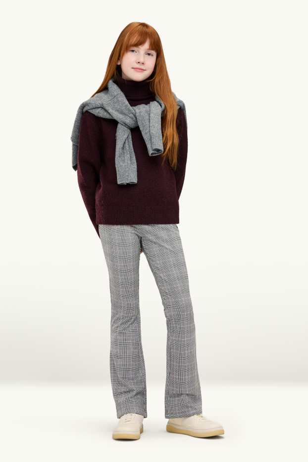 Kinderen: meisjes - Set van 2 - flared legging - zwart / grijs