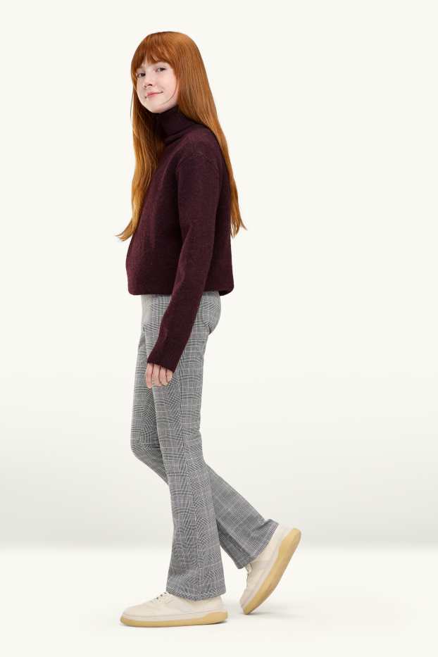 Kinderen: meisjes - Set van 2 - flared legging - zwart / grijs