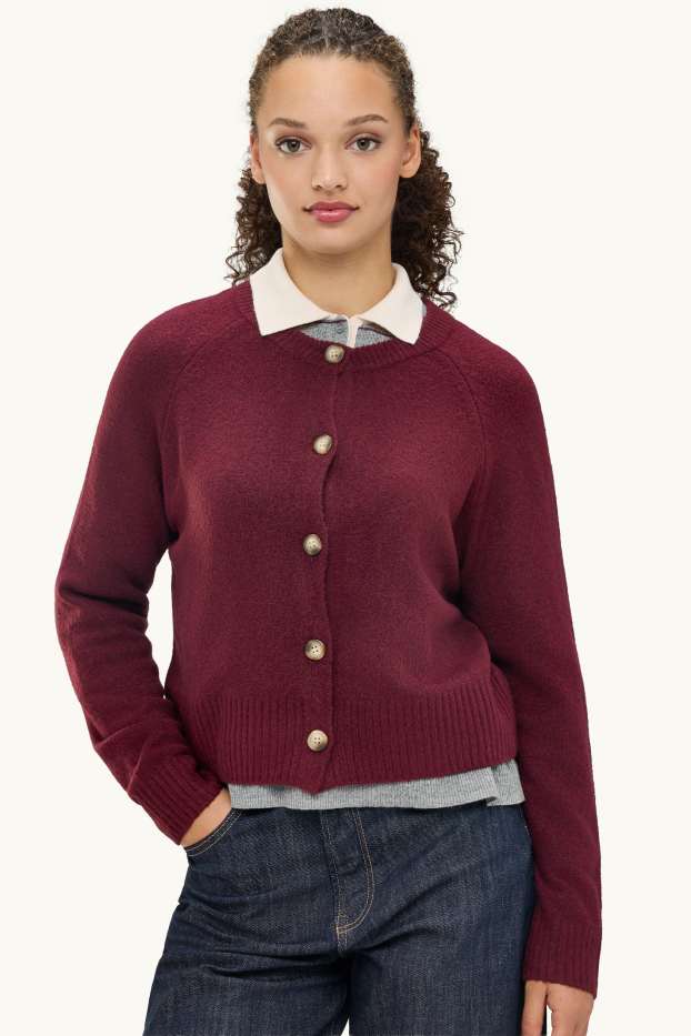 Women - Cardigan - bordeaux