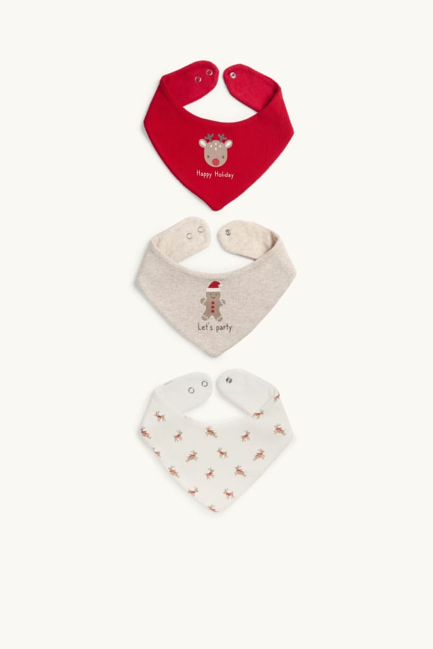 Unisex - Baby slabbetje - wit / rood