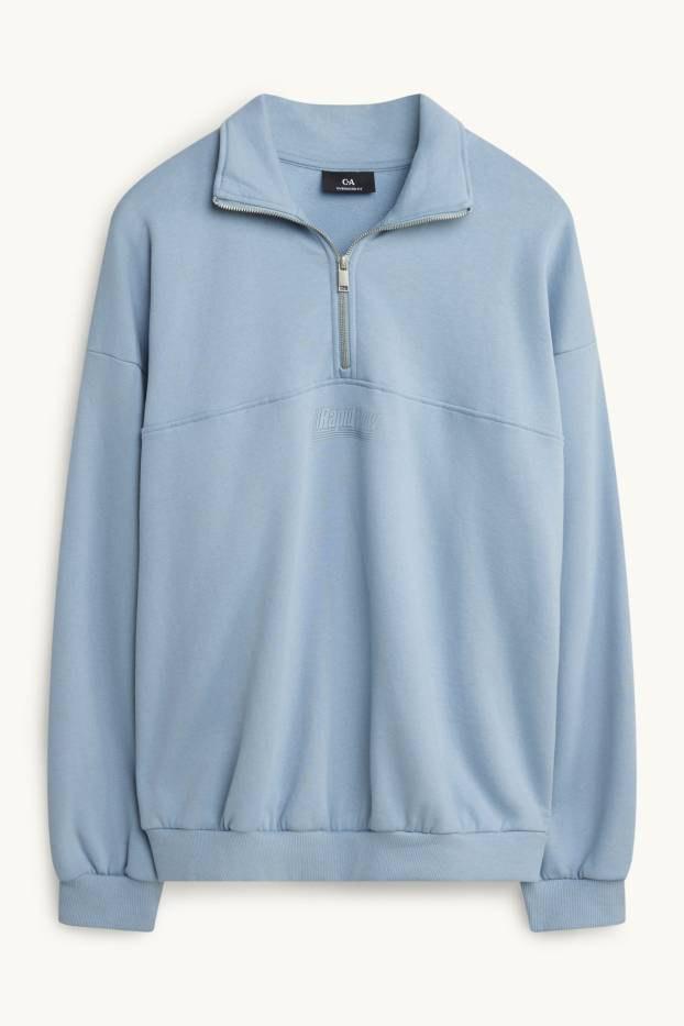 Uomo - Felpa oversize - azzurro