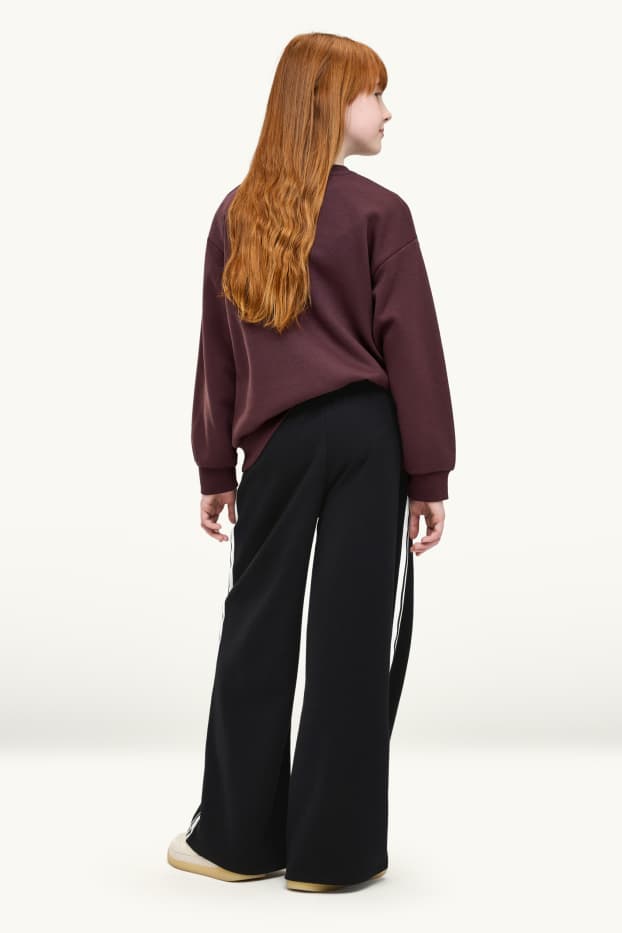 Enfants filles - Pantalon de jogging - noir / blanc