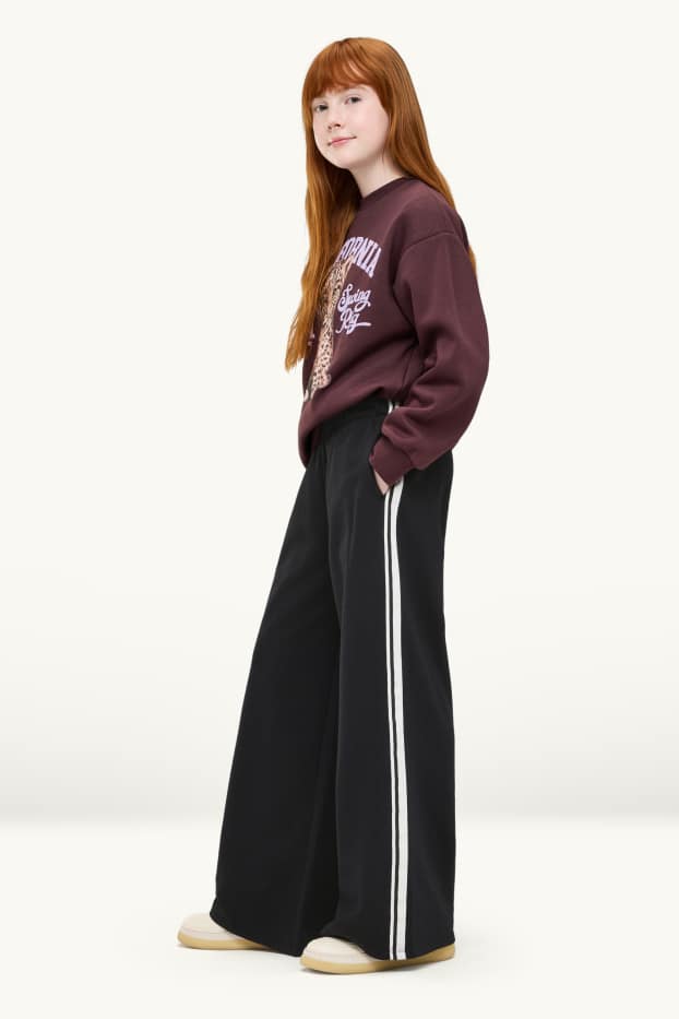 Enfants filles - Pantalon de jogging - noir / blanc