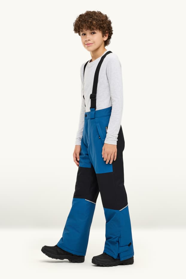 Bambini - Pantaloni da sci - impermeabili - blu / nero