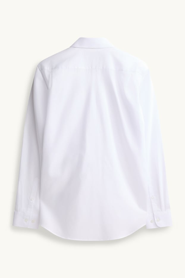 Hommes - Chemise de bureau - regular fit - col kent - facile à repasser - blanc