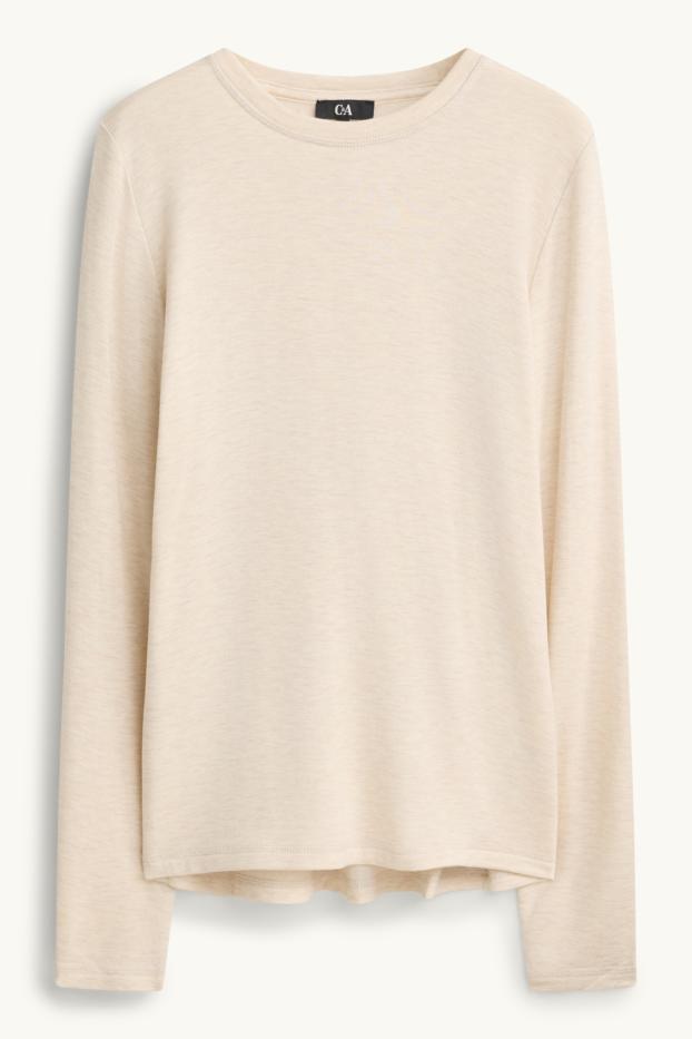 Donna - Maglia a maniche lunghe - regular fit - beige