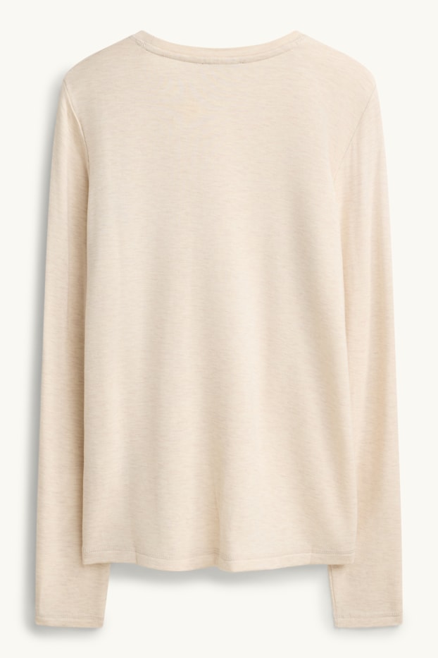 Donna - Maglia a maniche lunghe - regular fit - beige