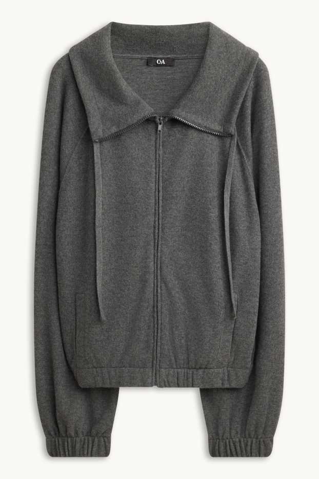 Women - Zipped hoodie - dark gray