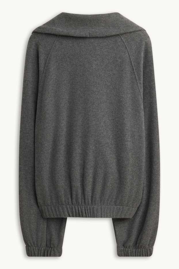 Women - Zipped hoodie - dark gray