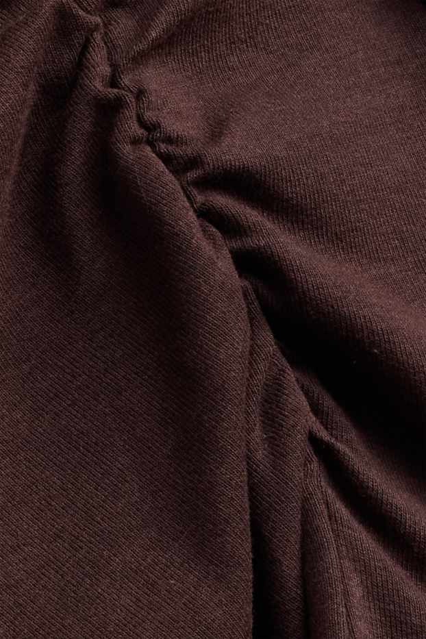 Femei - Tricou cu mânecă lungă - slim fit - maro închis