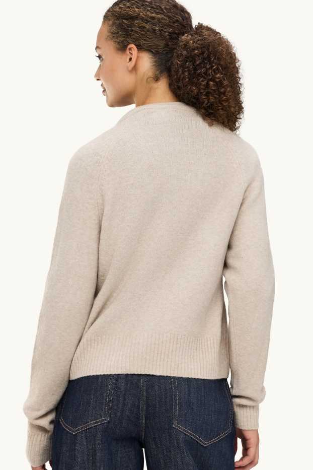 Damen - Strickjacke - hellbeige