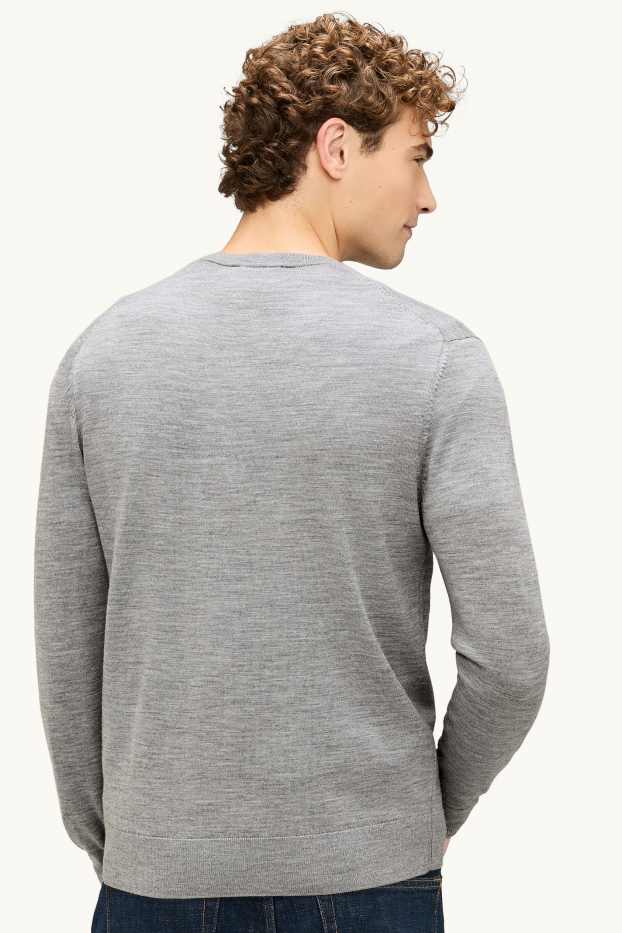 Men - Merino jumper - gray-melange