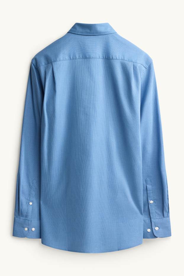Heren - Business-overhemd - regular fit - kent - gemakkelijk te strijken - blauw