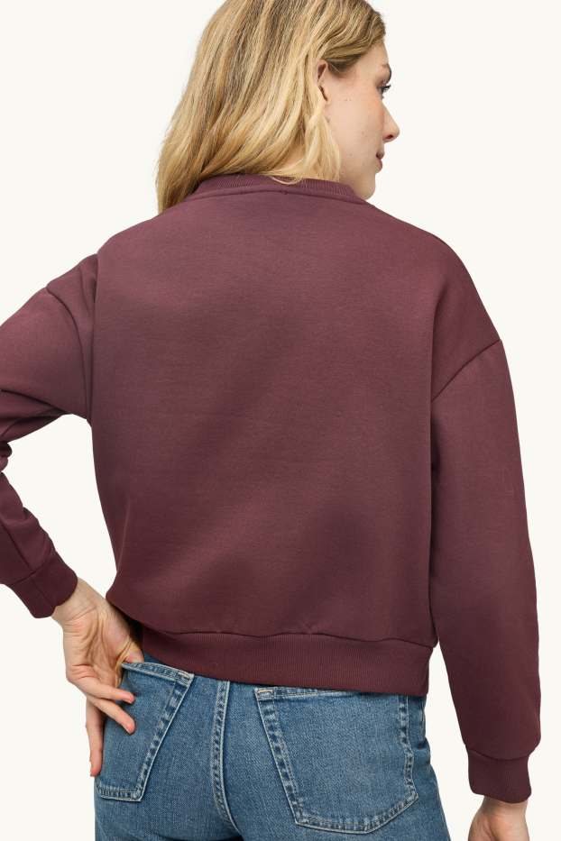 Dames - Sweatshirt - glanseffect - Claude Monet - bordeaux