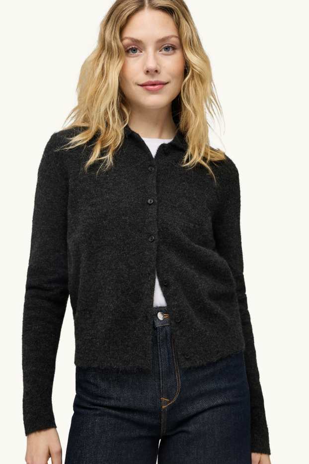Femmes - Gilet en maille - gris foncé