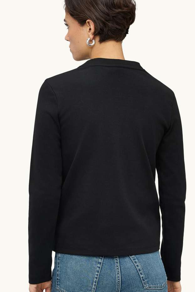 Damen - Langarmshirt - Regular Fit - schwarz