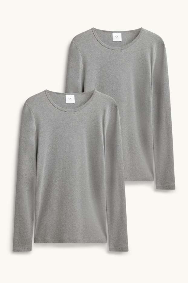 Uomo - Confezione da 2 - maglia intima - grigio melange