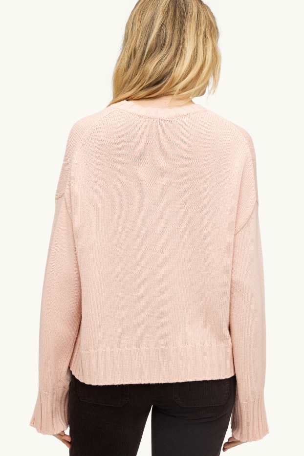 Femmes - Pull en cachemire mélangé - rose tendre