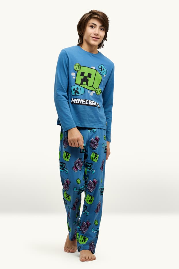 Kinder Jungen - Minecraft - Pyjama - 2 teilig - blau