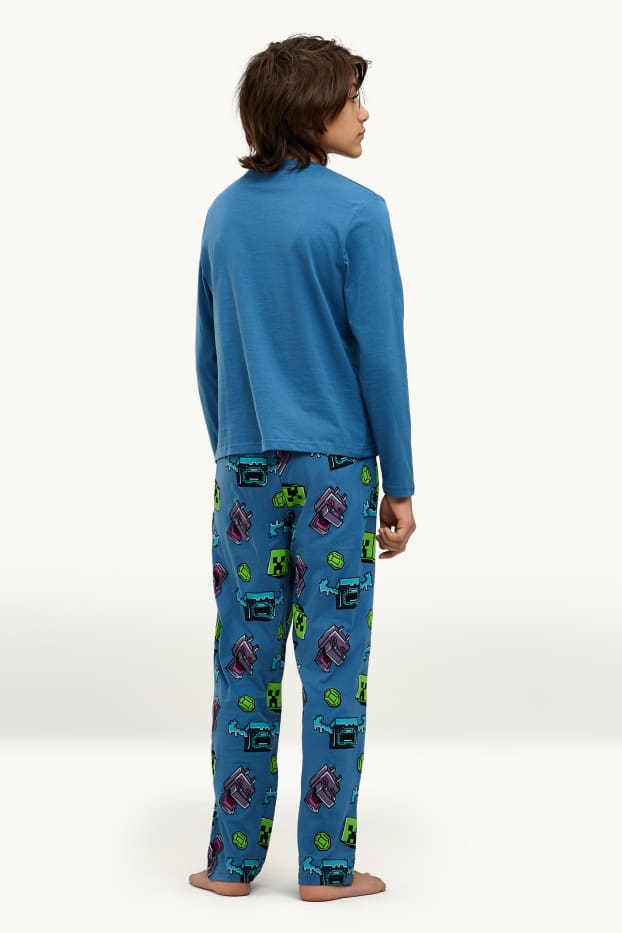Kinder Jungen - Minecraft - Pyjama - 2 teilig - blau