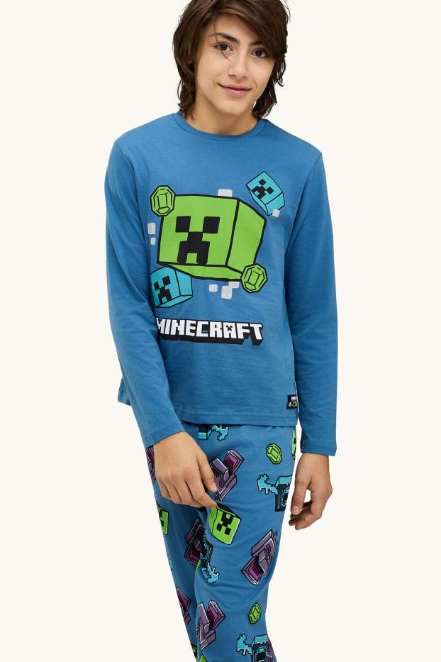 Kinder Jungen - Minecraft - Pyjama - 2 teilig - blau