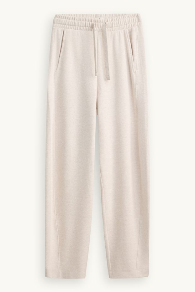 Femmes - Pantalon de jogging en maille - blanc crème