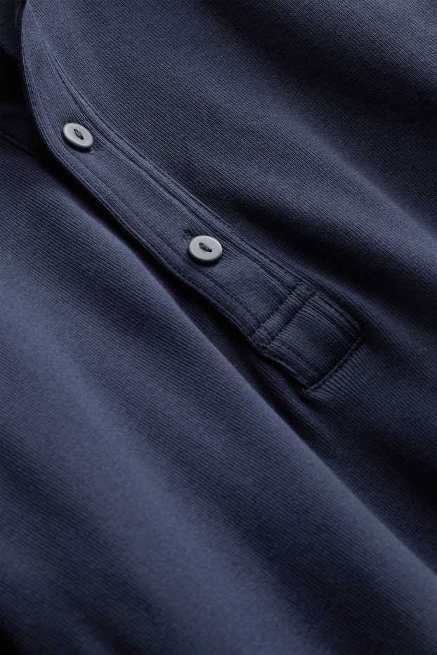 Bărbați - Tricou henley - regular fit - albastru închis