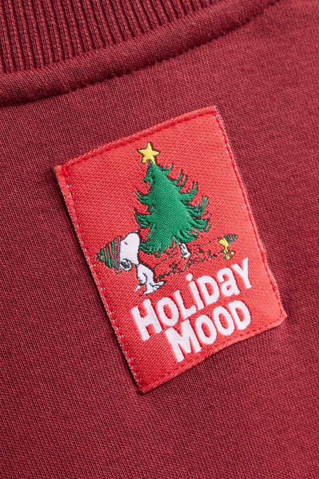Damen - Oversized-Weihnachts-Sweatshirt - Snoopy - dunkelrot