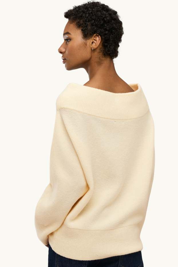 Damen - Pullover - cremeweiß