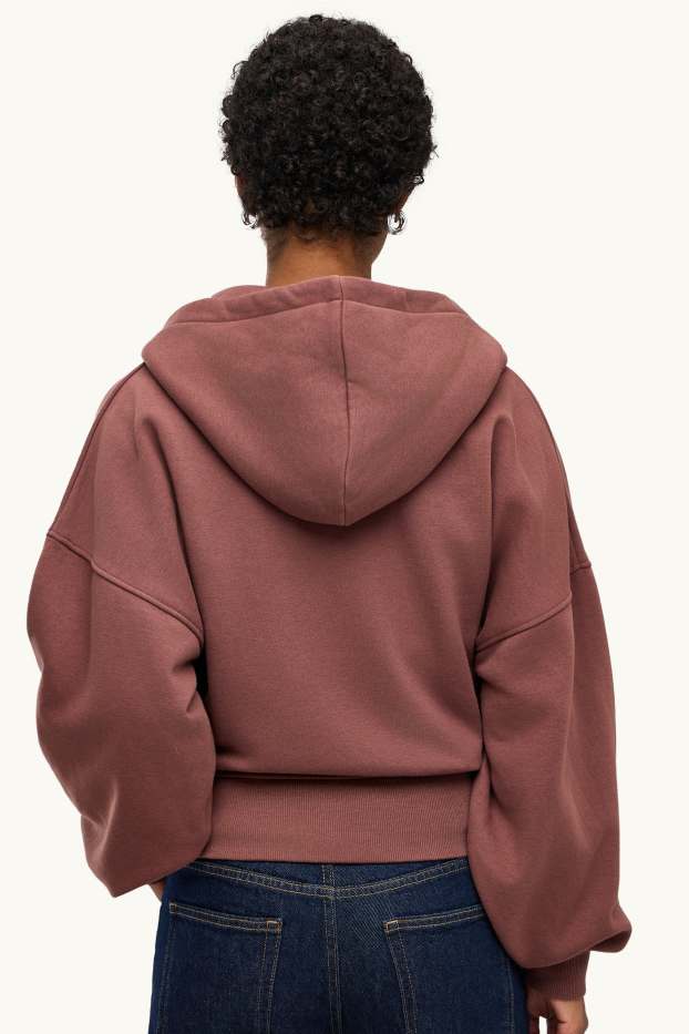 Damen - Sweatjacke mit Kapuze - rostbraun