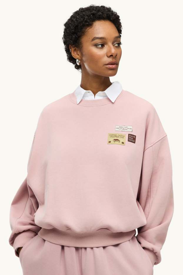 Women - Oversized sweatshirt - light rose