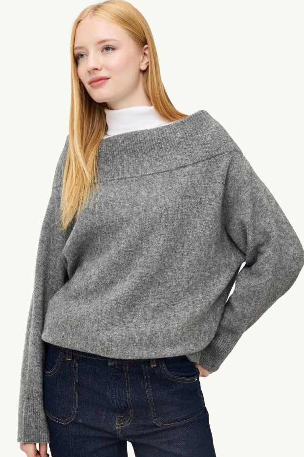 Damen - Pullover - grau-melange