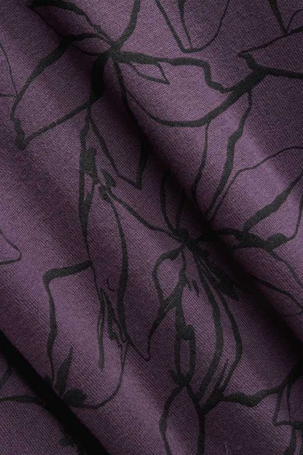 Damen - Pullover - gemustert - violett-melange