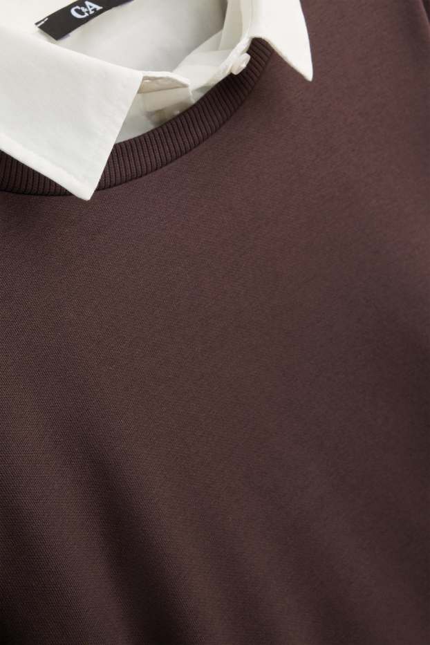 Femmes - Sweat - look 2-en-1 - marron