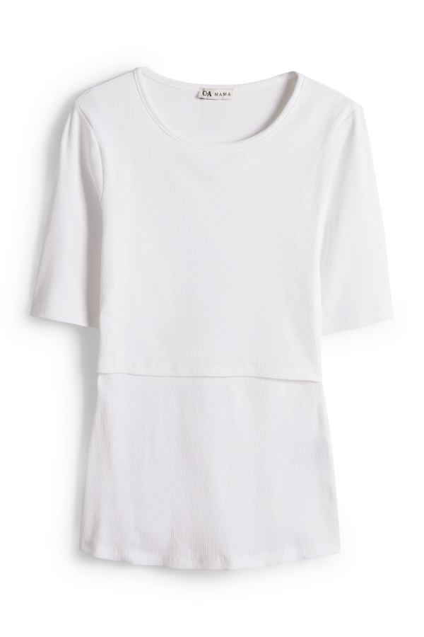 Voedings-T-shirt - slim fit - geribd