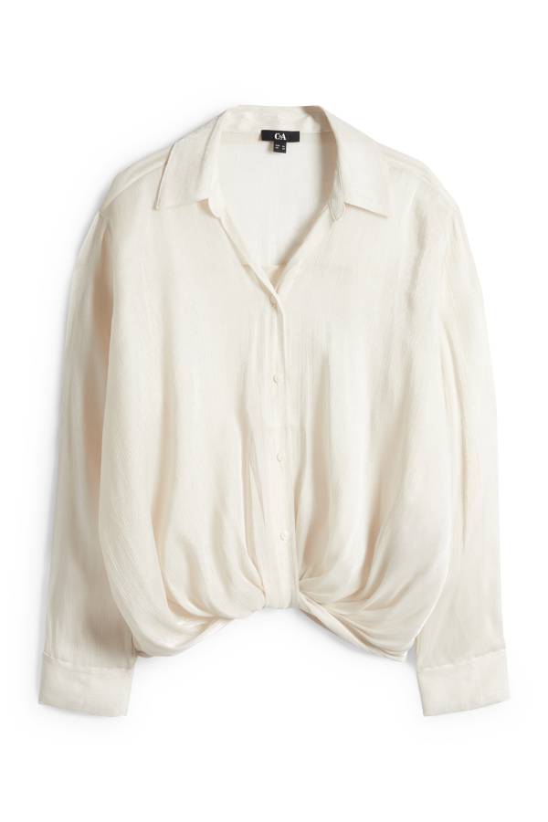 Blouse met geknoopt detail - glanzend