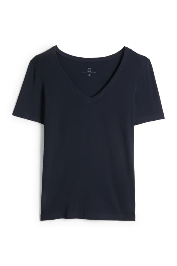 T-shirt met V-hals - slim fit