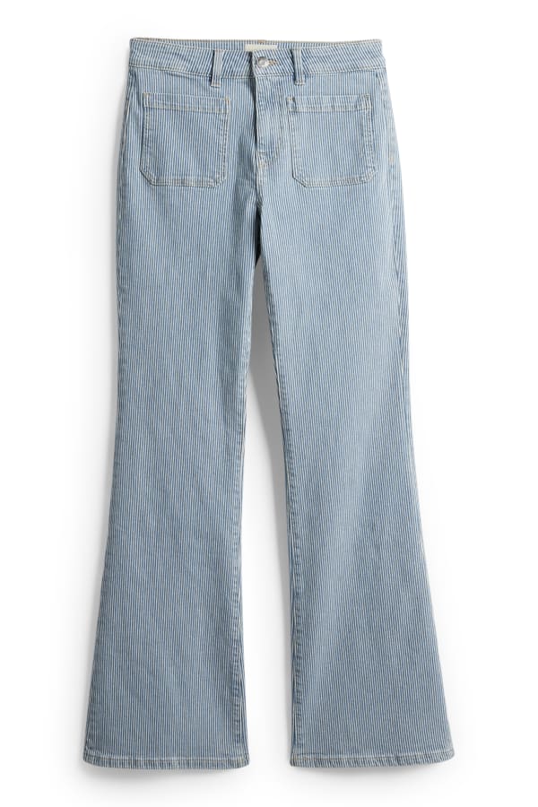 Flared jeans - mid waist - gestreept