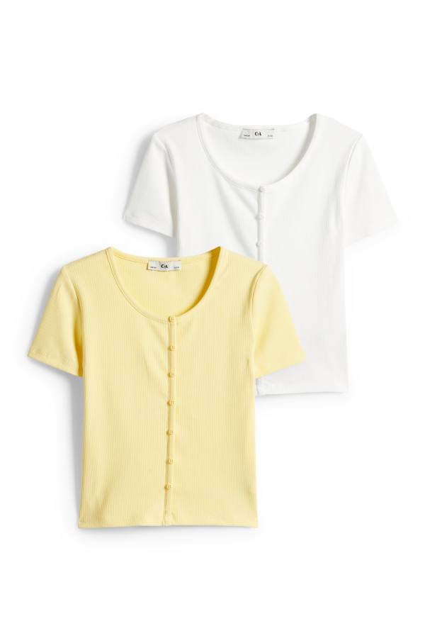 Set van 2 - T-shirt - ribstof