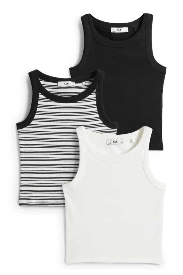 Set van 3 - top - geribd