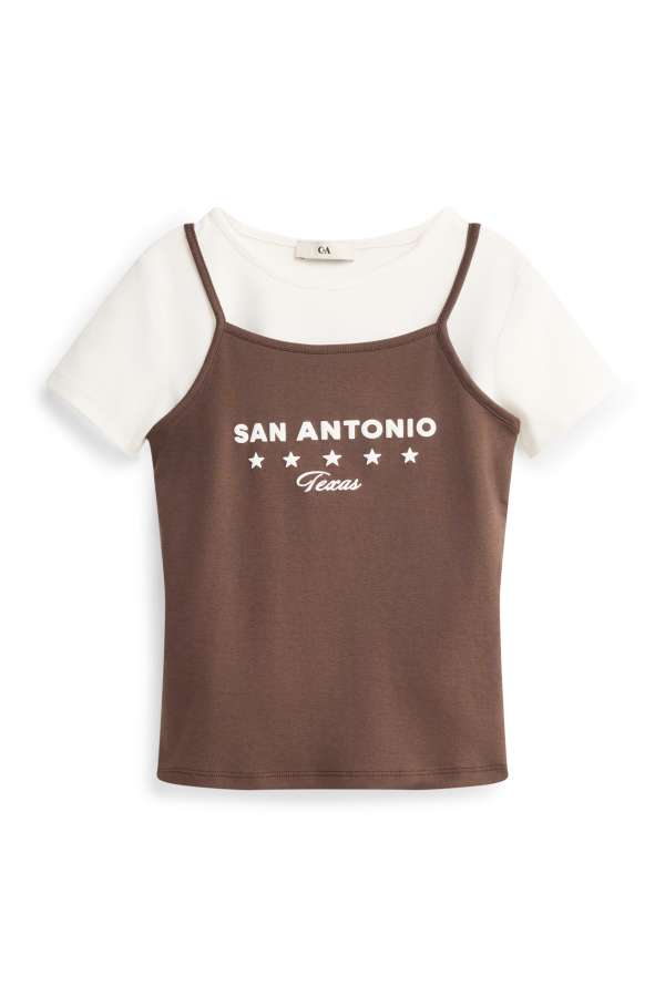 Set - topje en T-shirt - 2-delig
