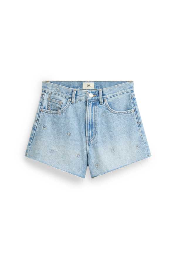 Mom short - high waist - met patroon