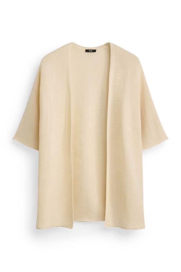 Lang gebreid vest - ribstof