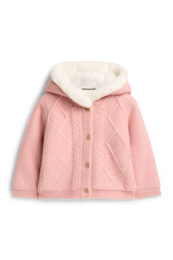 Babyvest met capuchon - gevoerd - met structuur